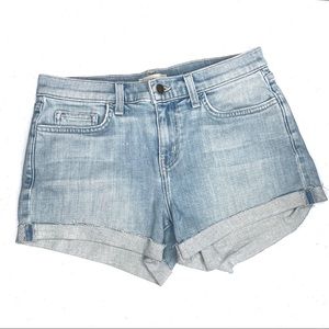 L'agence Denim Light Wash Shorts Cuffed Hem Size 25